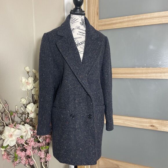 J.G. Hook Wool Overcoat Winter Jacket Mid-Lengh Coat Multicolor Vintage - Picture 1 of 9
